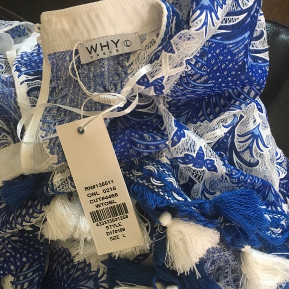 Blue, white dress new with tag - Picture 5 of 6